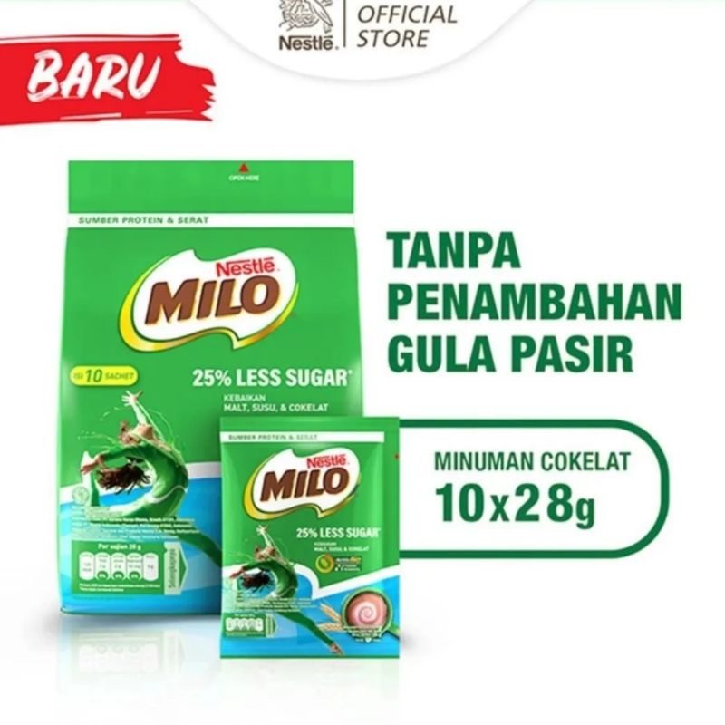 

MILO ACTIVE GO LESS SUGAR ISI 10 SACHET 280gram