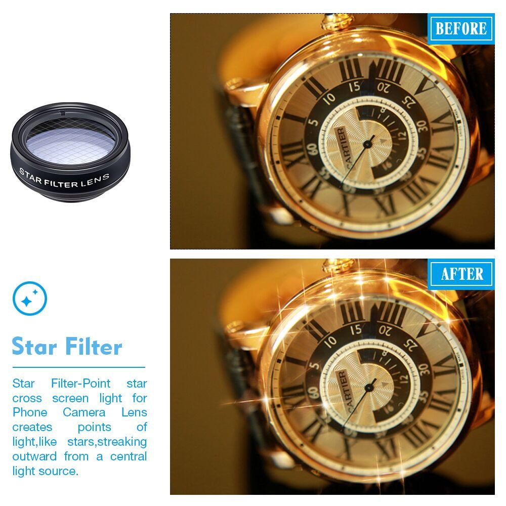 APEXEL 10 in 1 Lensa Fisheye + Macro + Wide Angle + Telephoto + Kaleidoscope + Filter Lens Kit - APL-DG10