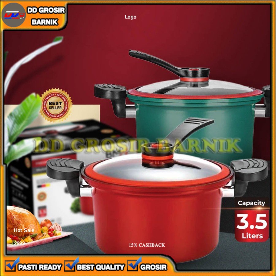 [DGB] PANCI PRESTO VIRAL 3,5L 3.5L TEFLON ANTI LENGKET 3,5 3.5 3 5 L TOTIPOTENT LOW PRESSURE POT