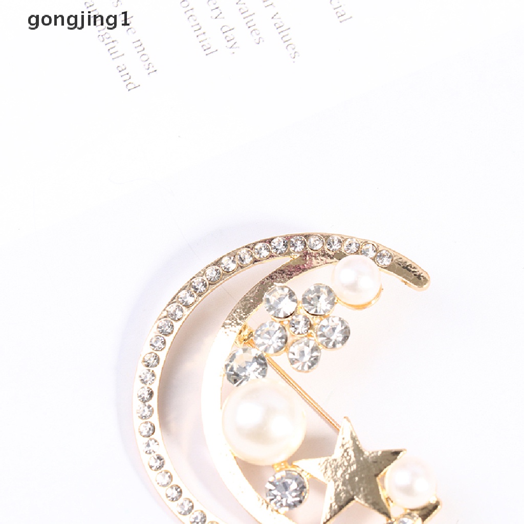 Ggg Bulan Bintang Peal Bros Untuk Wanita Baroque Trendy Elegan Brooch Pin Hadiah Pesta ID