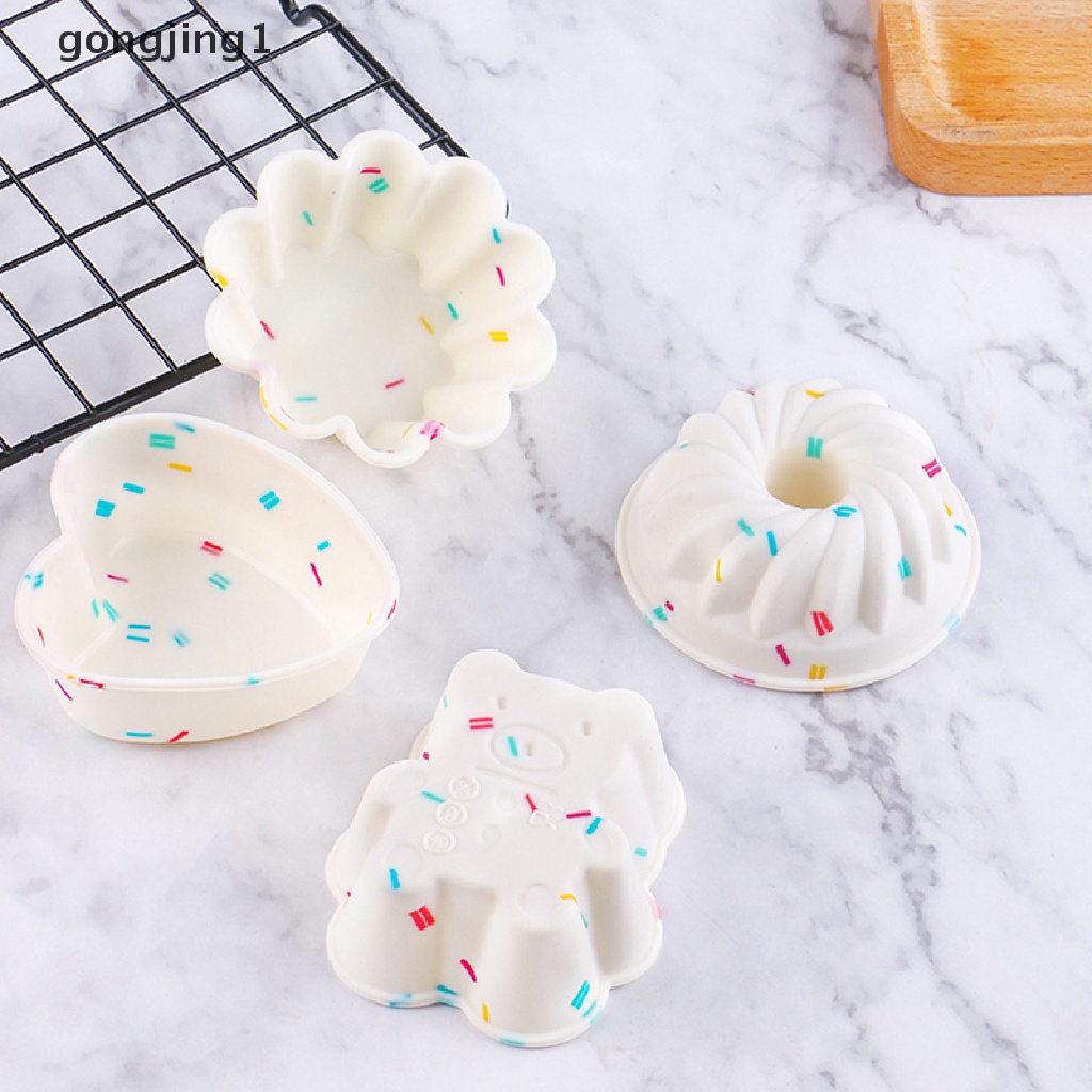 Ggg 4Pcs Cupcake Cetakan Silikon Cup Cake DIY Decorag Bakeware Baking Tools ID