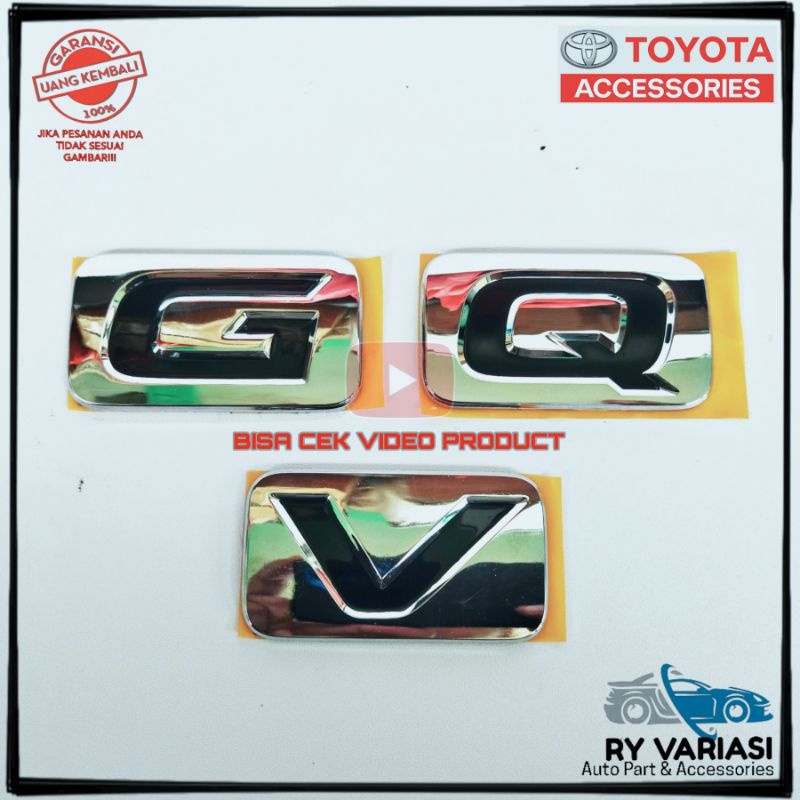 Jual Emblem Tipe Q Tipe G Tipe V Original Toyota Innova Fortuner Avanza Veloz Shopee Indonesia