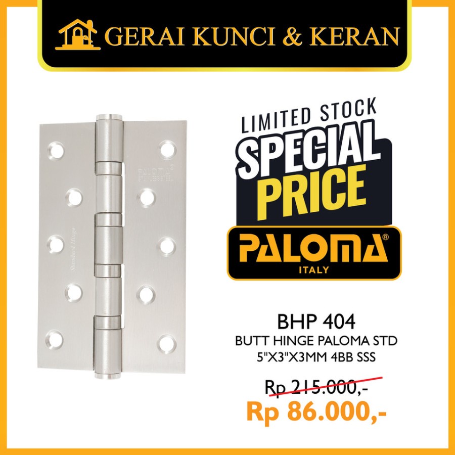 Engsel Pintu PALOMA BHP 404 STD 5&quot;X3&quot;X3MM 4BB