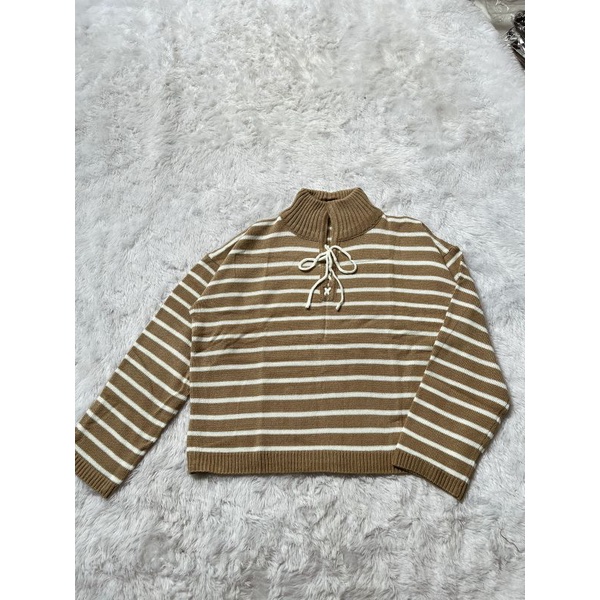KALISTA TURTLENECK CROP TOP WANITA STRIP