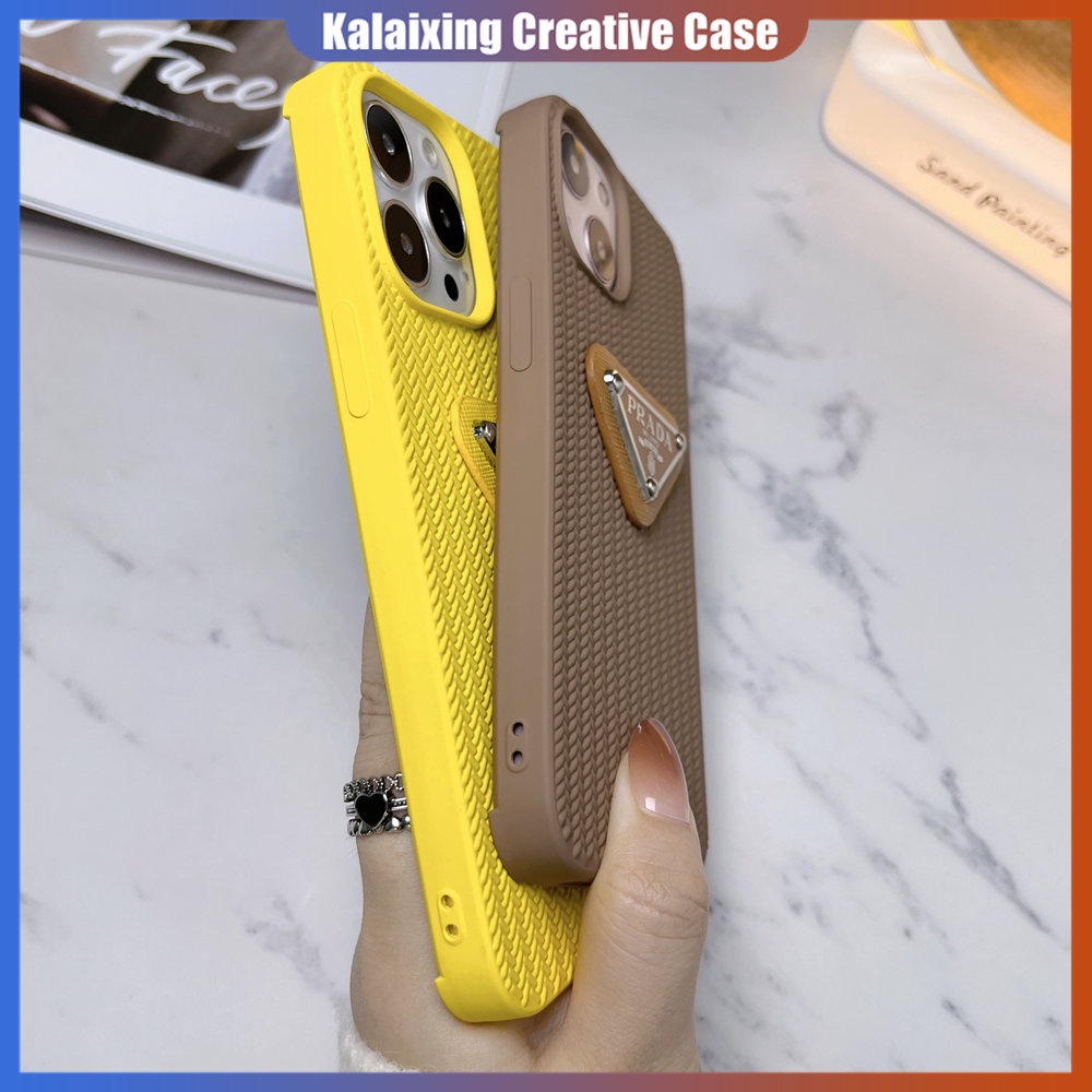 Casing Prada 3D Motif Rajut Silikon Untuk iPhone 14 Pro Max14Plus 13Pro 12promax 11xx Xr Xs Max7 8 Plus Case Soft Back Cover