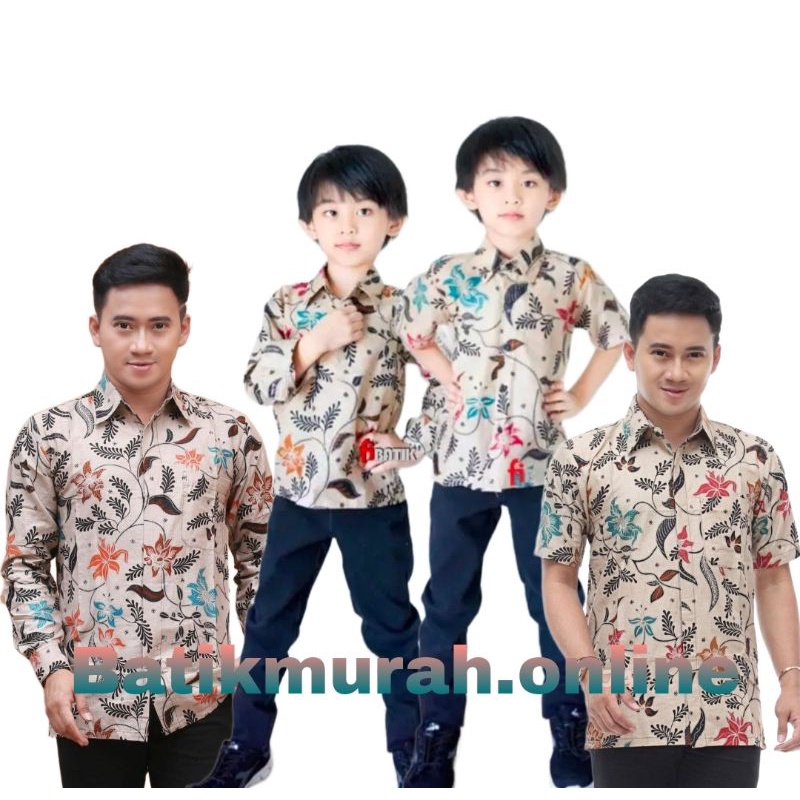 000KEMEJA BATIK ANAK BAPAK LENGAN PANJANG Batik Couple Ayah Dan Anak Laki Laki Modern