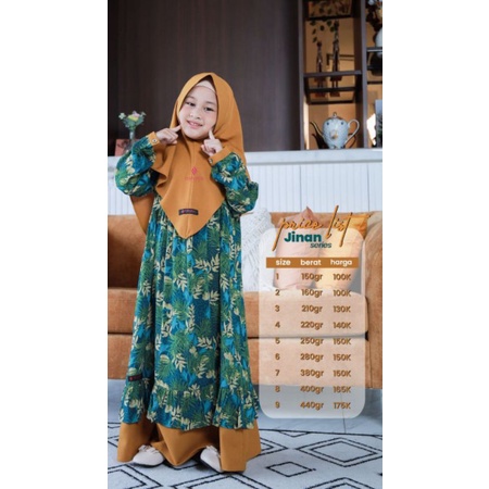 SARIMBIT JINAN / GAMIS ANAK / BAHAN RAYON / BY NAYMA HIJAB