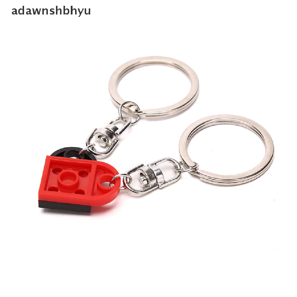 Adawnshbhyu 2Pcs Gantungan Kunci Love Heart Brick Untuk Pasangan Persahabatan Hadiah Perhiasan Ulang Tahun ID