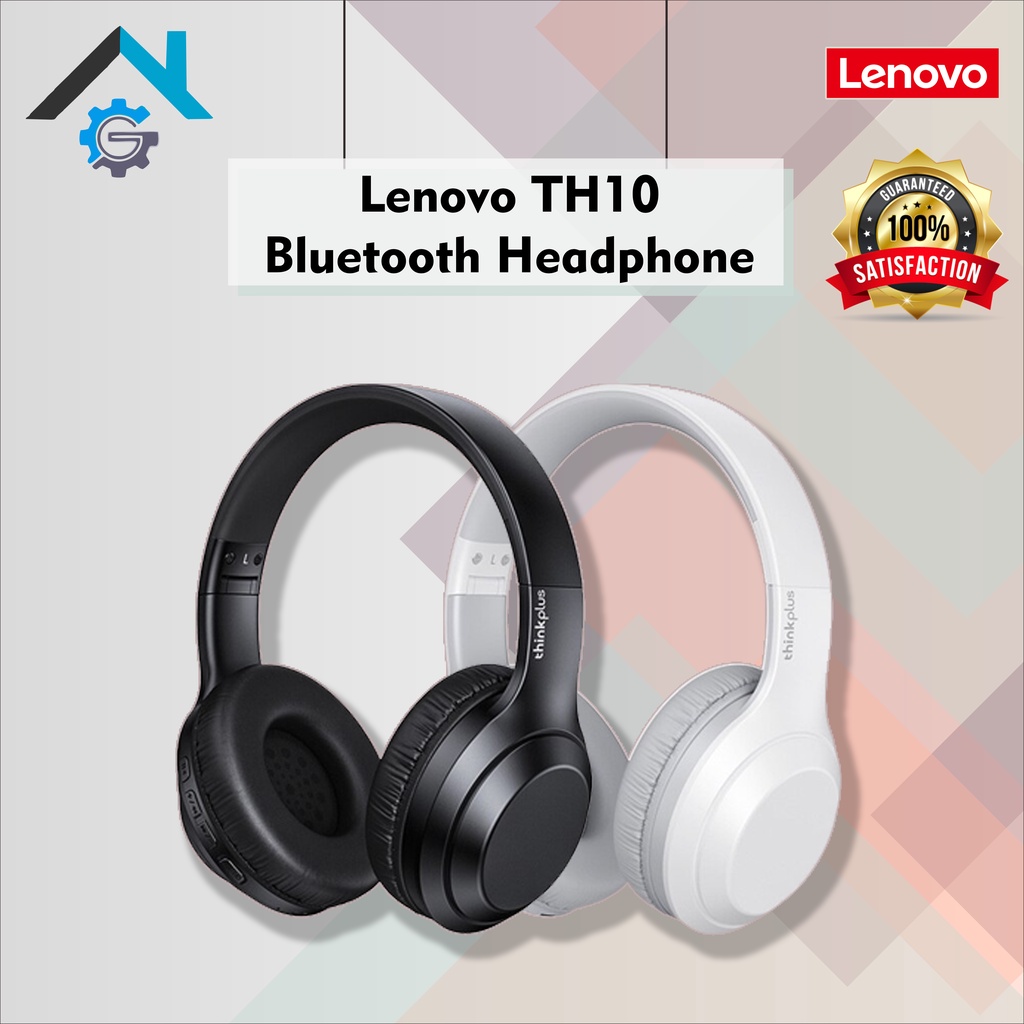 Lenovo TH10 Headphone Bluetooth Wireless Headset Earphone V5.0 - Putih