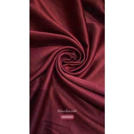 Bahan Kain Satin Velvet Merah Maroon 064