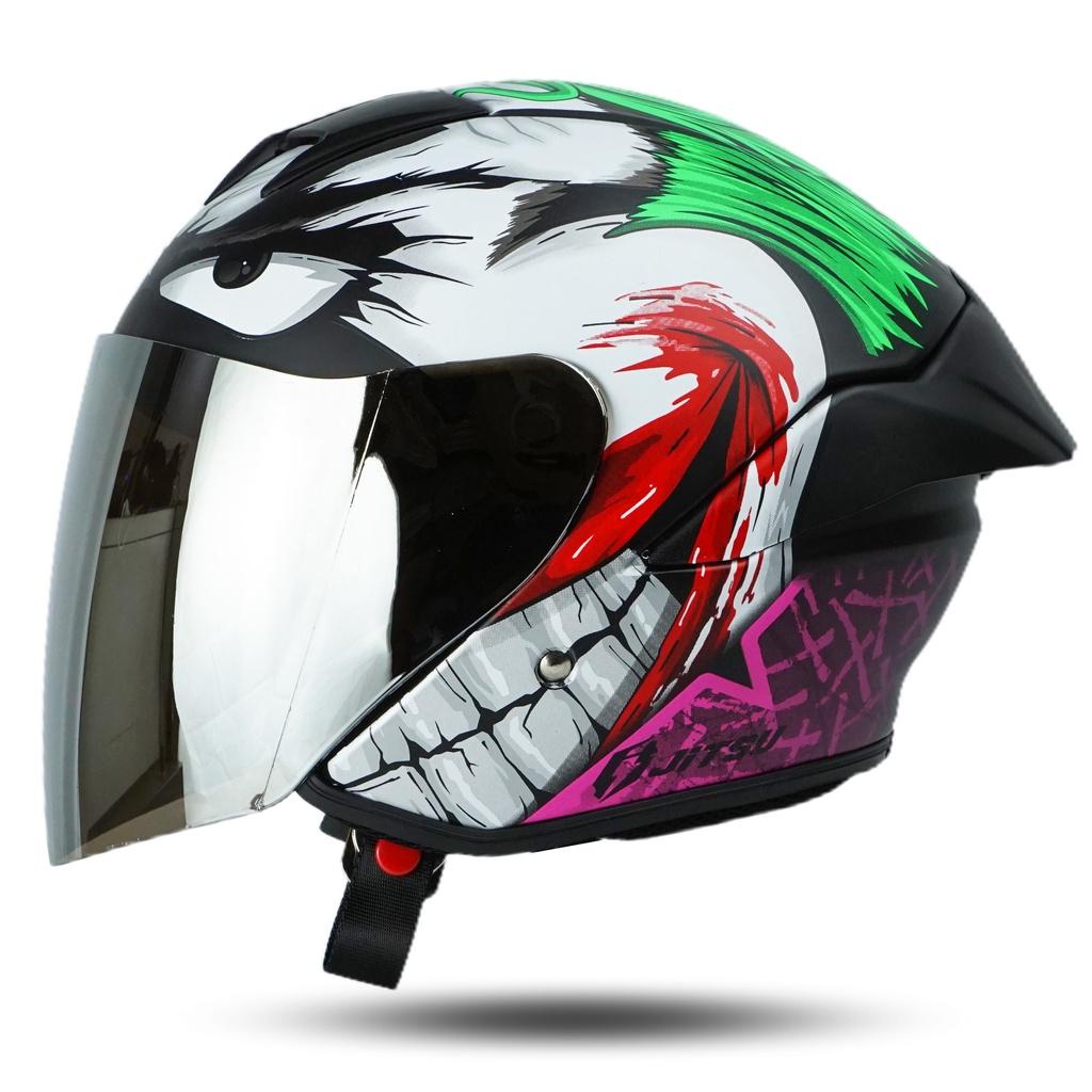 Jitsu Helm Half Face Joker Hitam Doff