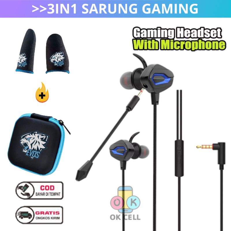 3in1 Headset Gaming Earphone Game Full Bass Original