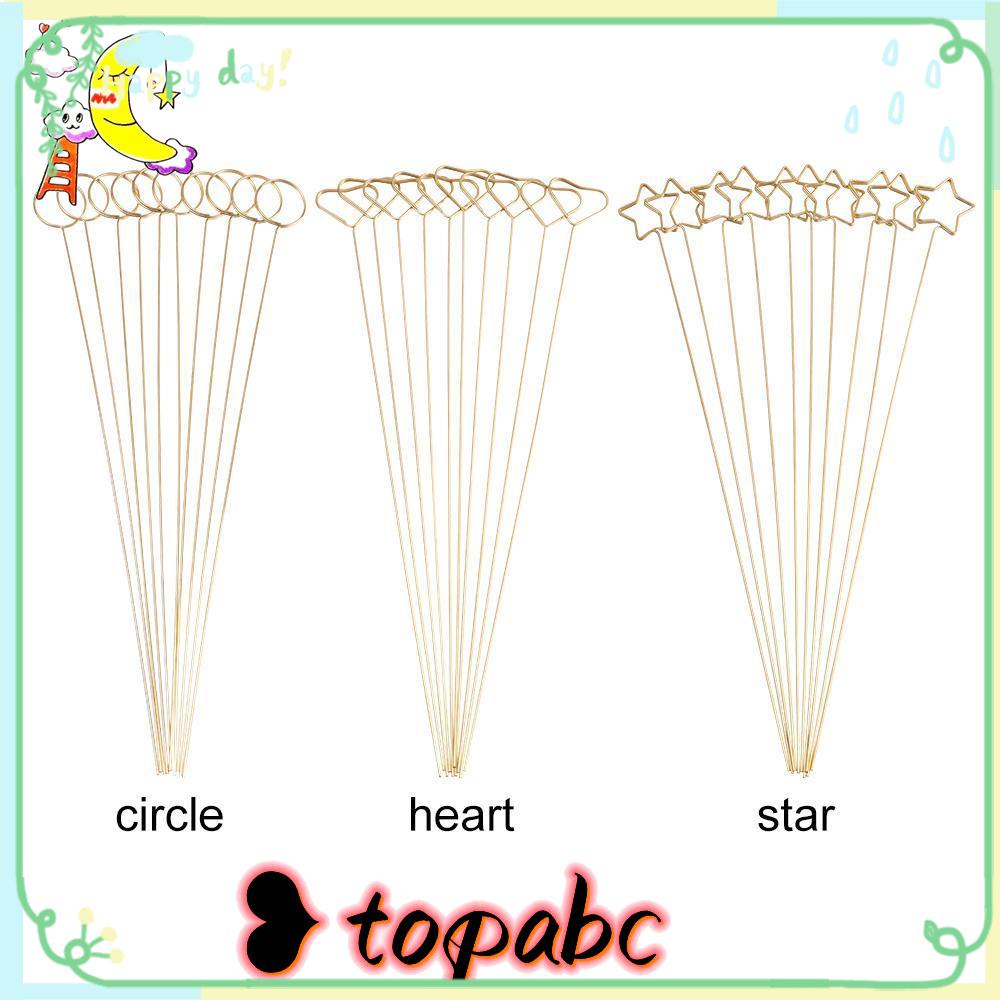 Top 10PCS Card Holder Stick Florist Bouquet Box Emas Pembungkus Perlengkapan Klip
