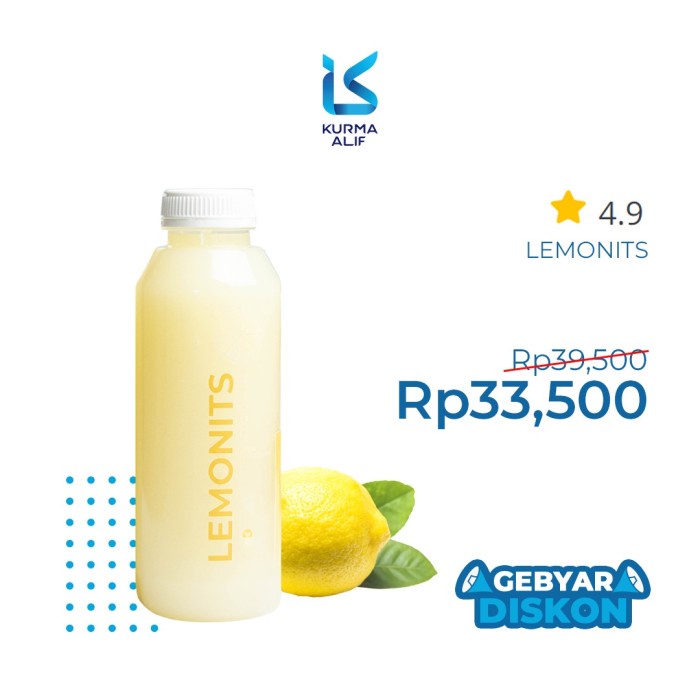 

Juice Sari Lemon Asli Lemonits 500ml Original Diet/Detox