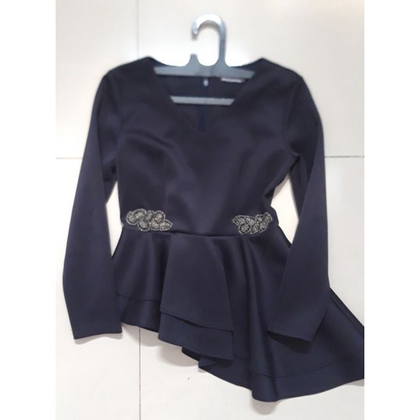PL Asymmetric Peplum Top Zalia