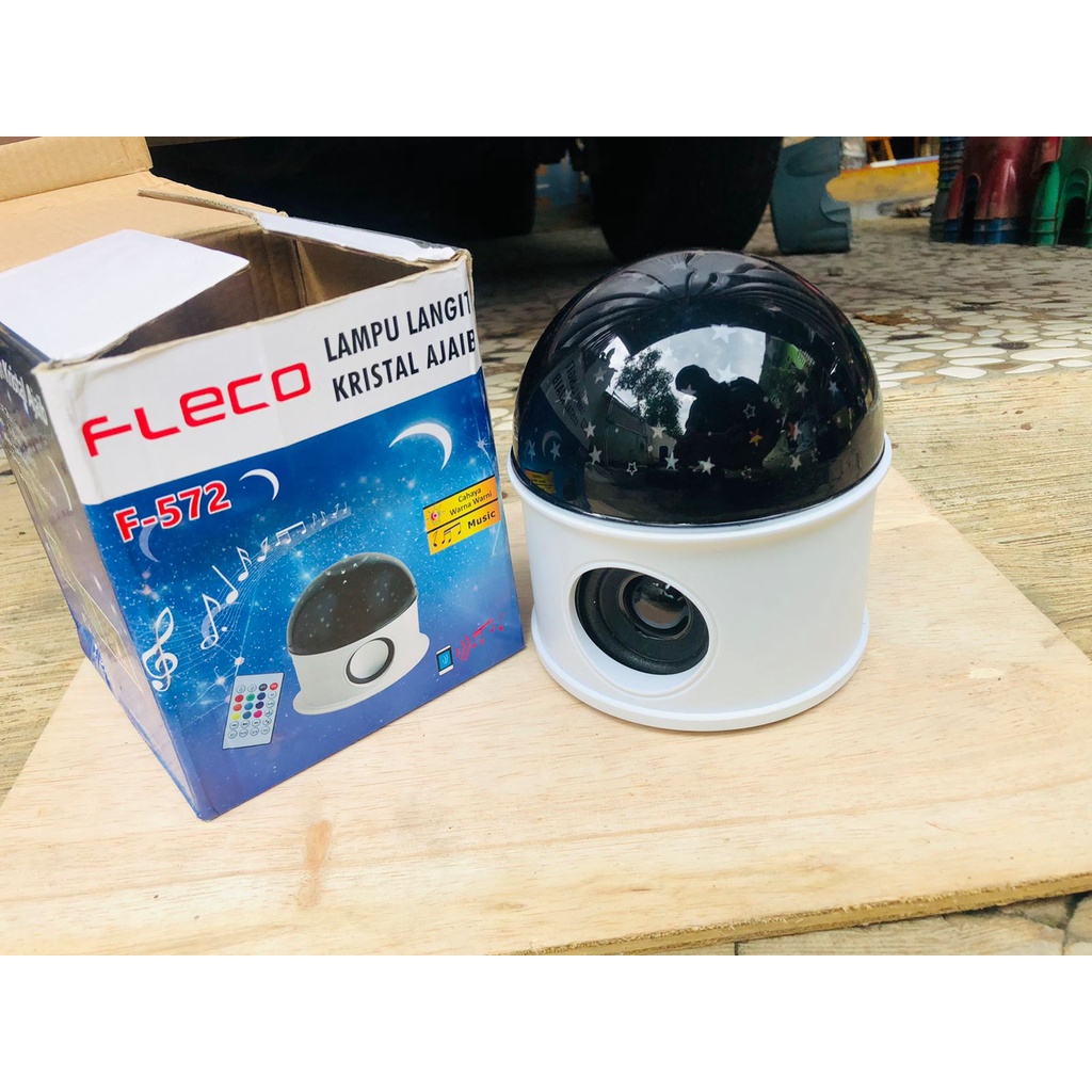 CUCI GUDANG Lampu Langit Kristal Ajaib Fleco F571 Cahaya Bintang Warna Warni Musik Bluetooth MUSIK B