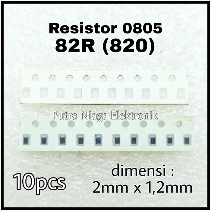 (10pcs) Resistor SMD 0805 82R Tahanan 82ohm 82 ohm Marking: 820 putr4n14 Buru Order