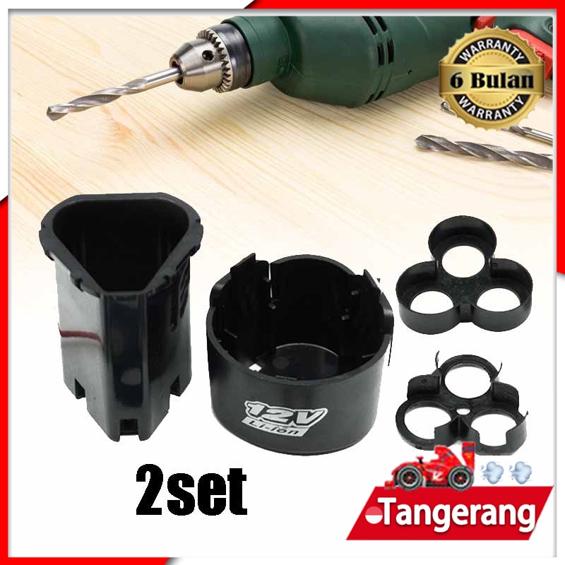Case Baterai Li-ion 12V Untuk Bor Tangan Lithium Hand Lithium Drill 3 Cell 2Set