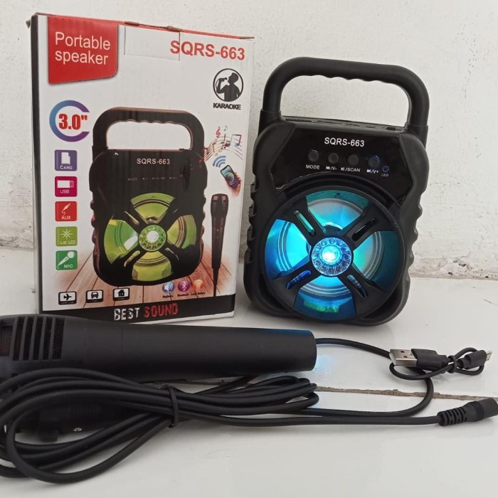 Salon viral SQRS-663 Speaker Bluetooth Karaoke SQRS833 Speaker Bluetooth + Mic karaoke