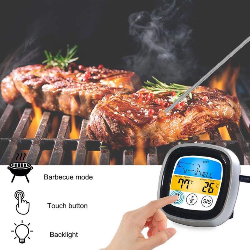 Digital Meat Kitchen Stainless Tahan Air Pengukur Suhu Daging Oven Masak BBQ Temperature Meter