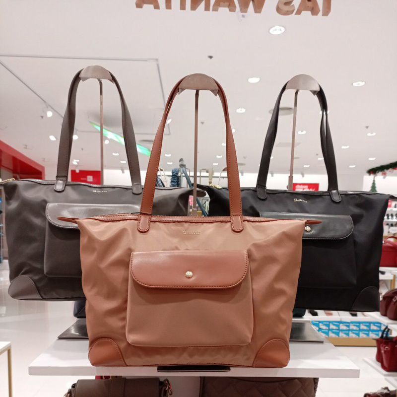 Terbaru Tote Bag Bellezza Yz2131892 Original Counter Depstore Tas Wanita Shoulder Parasut Nylon Ring