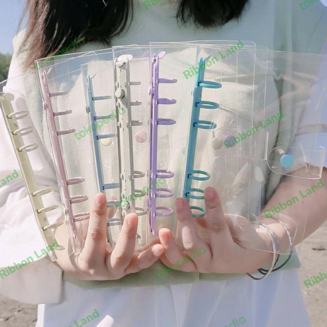 

cover binder transparan 6 ring besi warna