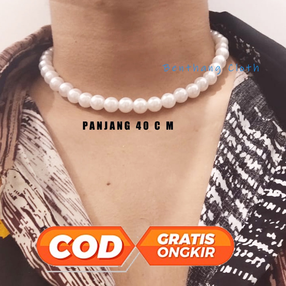 Kalung Choker Mutiara Pria dan Wanita Pearl Necklace Termurah