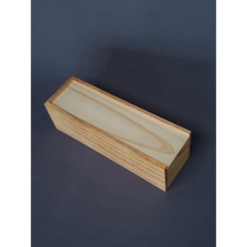 Wooden Wine Box Kayu Kotak Kayu Jati Belanda Botol Wine Tutup Kayu- Box Wine JL Tutup Kayu (B)