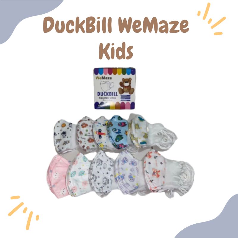 MASKER DUCKBILL KIDS EARLOOP Y&B  MASKER ANAK  DUCKBILL CAREION MOTIF 3ply DUCKBILL WE MAZE KIDS