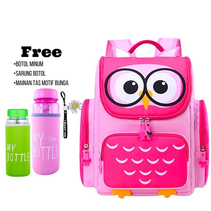 OWL - Tas Ransel Backpack korea fashion lucu  / Ransel sekolah anak tk sd smp / ransel karakter anak