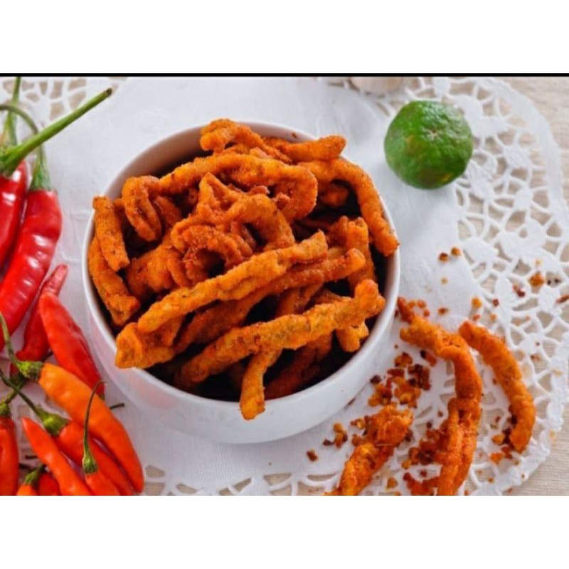 

(500 gr) SNACKKU/CEMILAN SORE/KERIPIK USUS PEDAS/KERIPIK USUS ORIGINAL