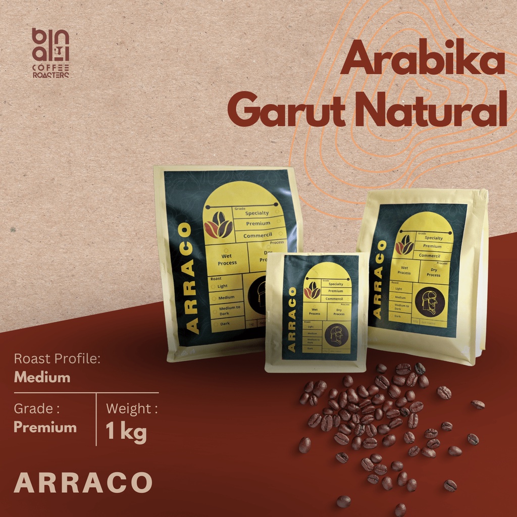 

ARRACO KOPI - Kopi Arabika Garut Natural 1KG Biji / Bubuk | Natural - Medium Roasted