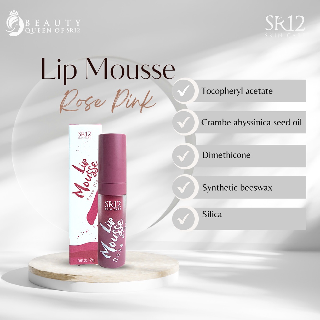 Lip Mousse Cream Rose Pink Matte Lip Mousse Nyaman dan Lembap Melembabkan Bibir Tidak Cracky Lipmousse Lip Stain Cream Lip Cream Lipcream Lip Tint Lipstick Tahan Lama Lipstik Pewarna Bibir Anti Air