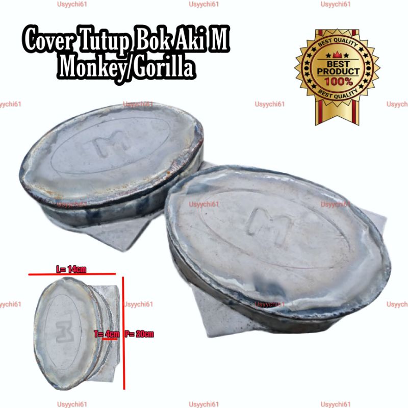 Cover Tutup Bok Aki Accu Samping Set Tepong Motor Monkey Gorilla Motif M Custom