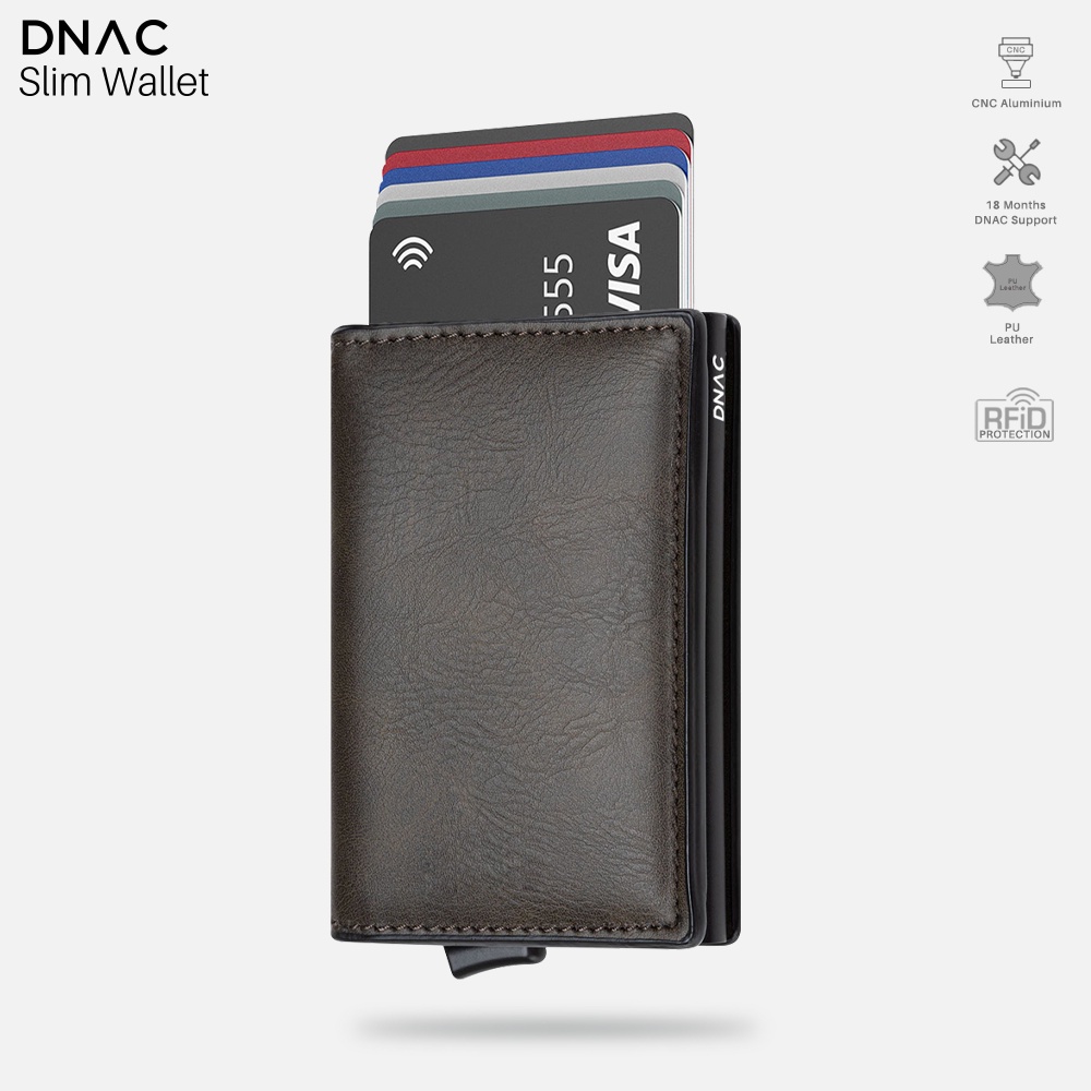 DNAC Slim Wallet Card Holder RFID Dompet Kartu Minimalis Pria Wanita - Dark Olive