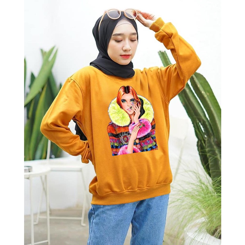 Kaos Lengan Panjang DTF CEWEK SHAL / Kaos Sweatshirt / Atasan Wanita / Atasan Wanita Lengan Panjang