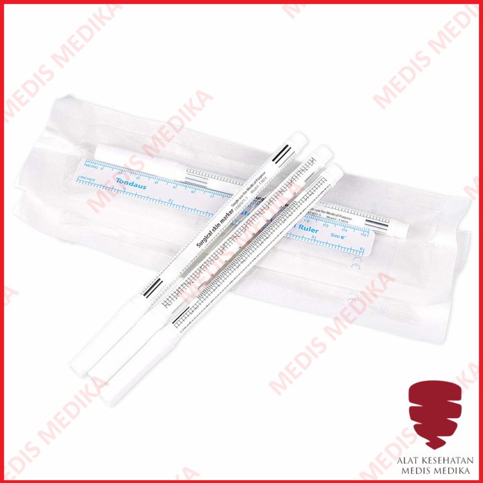 Surgical Skin Marker Set Onemed Pulpen Pen Ruler Spidol Kulit Penanda Operasi