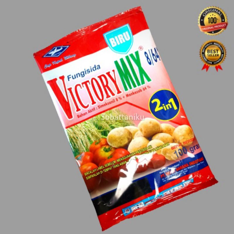 Fungisida Victory Mix Obat Busuk Daun Kresek dan Blast | Fungisida Sistemik dan Kontak 100 Gram