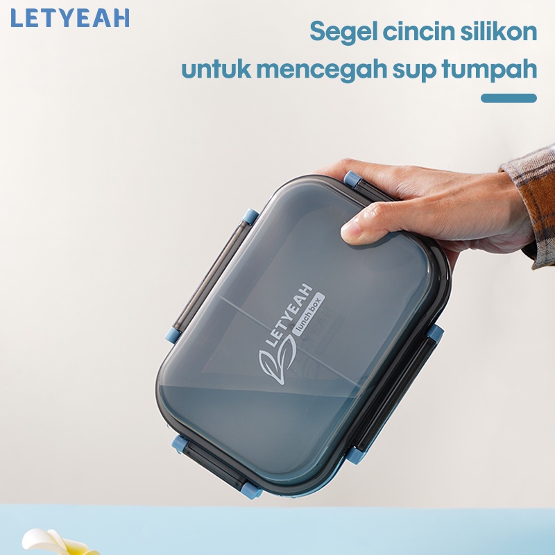 letyeah Lunch box susun kotak makan 2 tingkat anti tumpah /1000ml bento box anak/ BPA Free