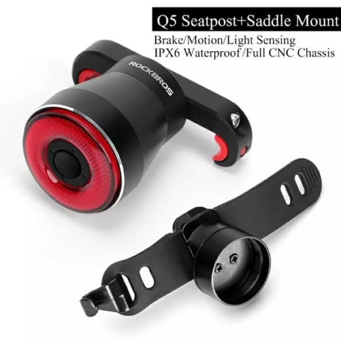 ROCKBROS LAMPU SEPEDA SMART BRAKE AUTO START STOP SENSOR Q5 ORIGINAL / ROCKBROS LAMPU SEPEDA SMART