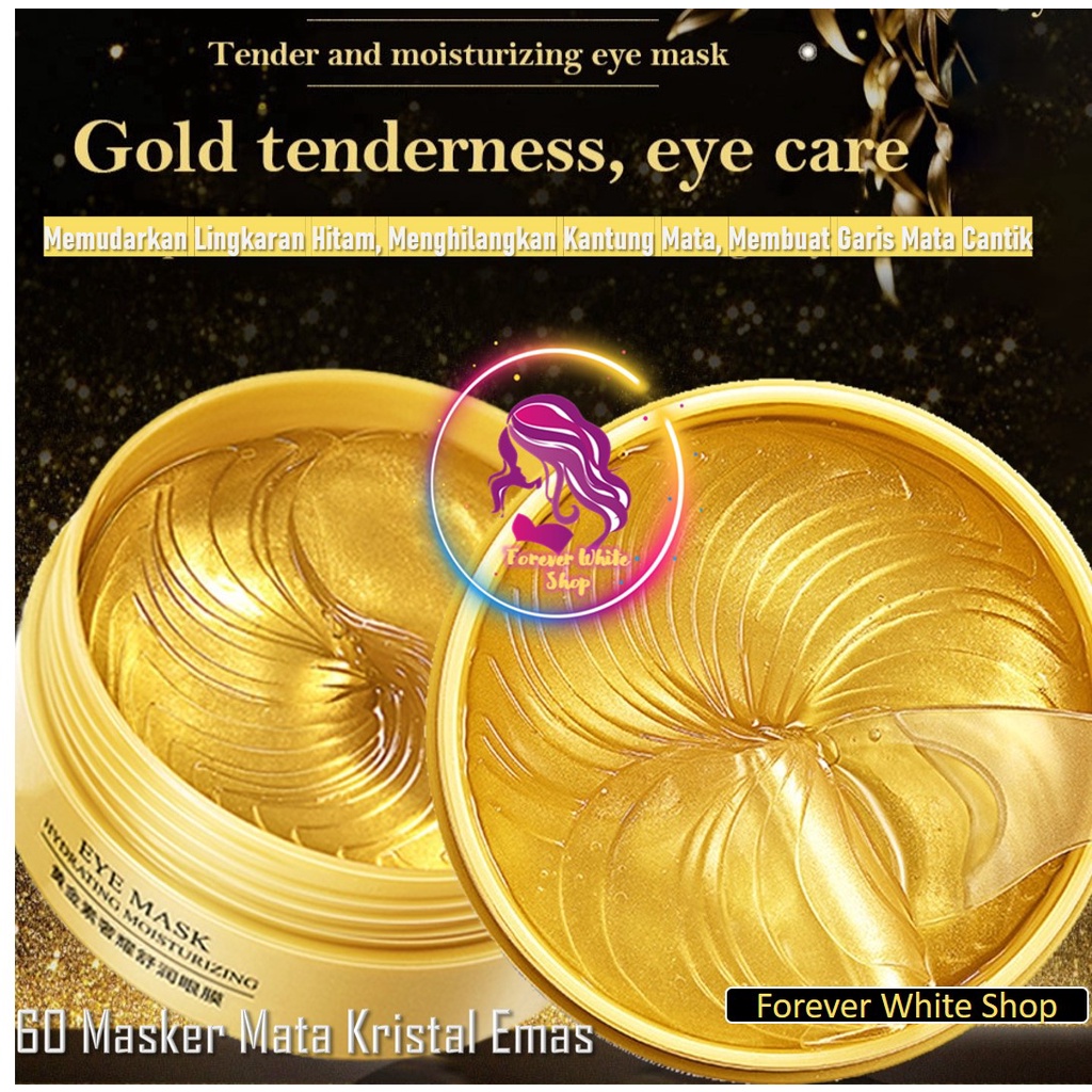 NEW Isi 60 Lembar Termurah  Masker Mata Gold Collagen Emas 24k / Masker Mata Untuk Tidur / Masker Ma