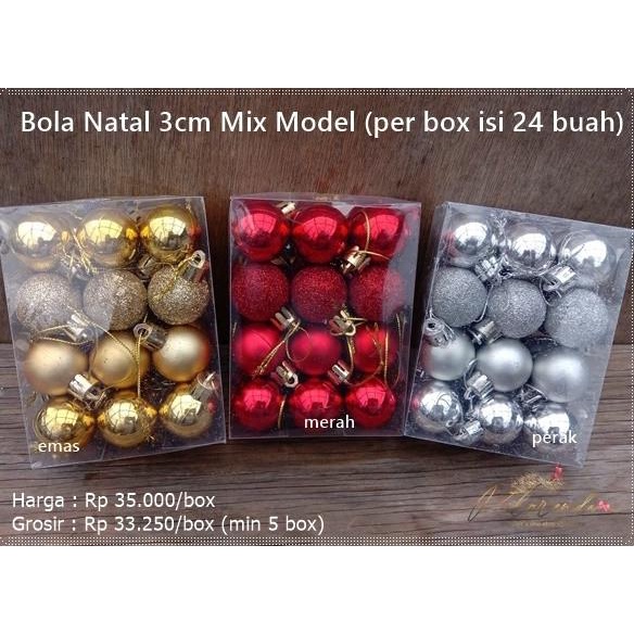 

[BISA COD] GNATL-24 : Bola natal 3cm isi 24 buah (per box)