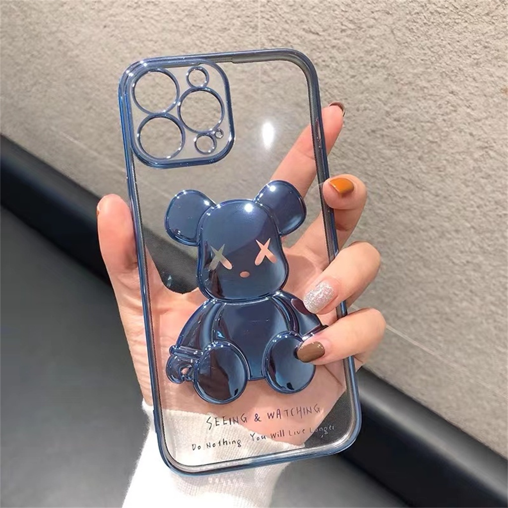 Mewah Kartun 3D Kub Case iPhone 14 Pro Max Plus Case iPhone 13 12 Pro Max 14lapisan Canggih Penuh Tertutup Shockproof Perlindungan Bening Soft Case