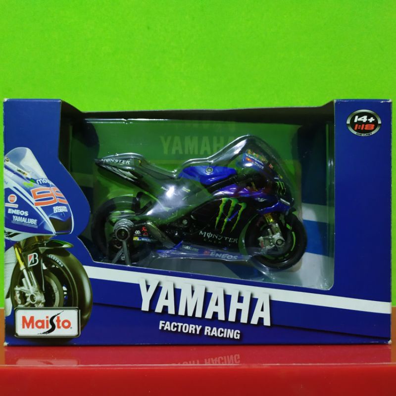 Maisto - Diecast MotoGP Miniatur MotoGP Yamaha YZR-M1 2019 Valentino Rossi 46