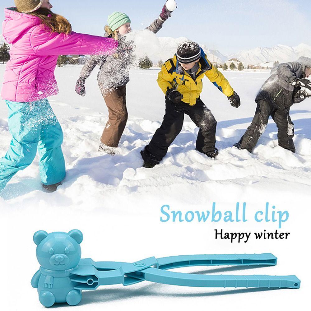 REBUY Rebuy Bear Snowball Klip Portable Anak Snowballs Cetakan Pembuat Bola Salju Luar Ruangan Olahraga Snowball Maker Mold