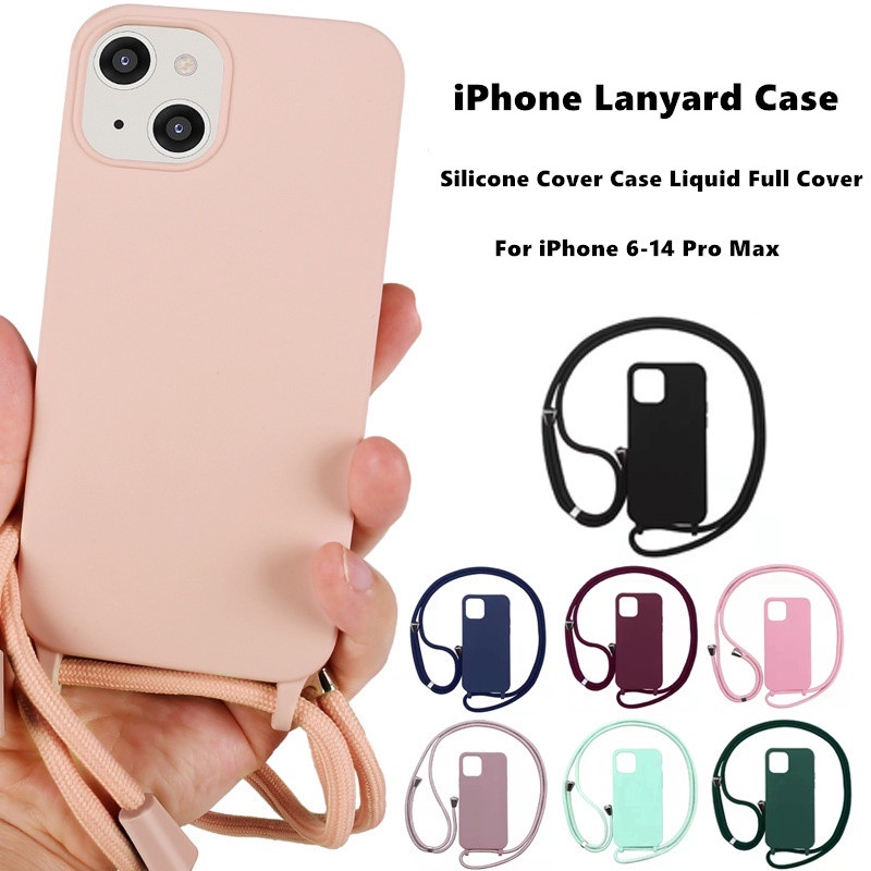 Case Iphone 14 Pro Max 13 12 11 XR X XS Max 7 Plus 8 Plus 6 6S PLUS SE2020 Casing LANYARD PREMIUM