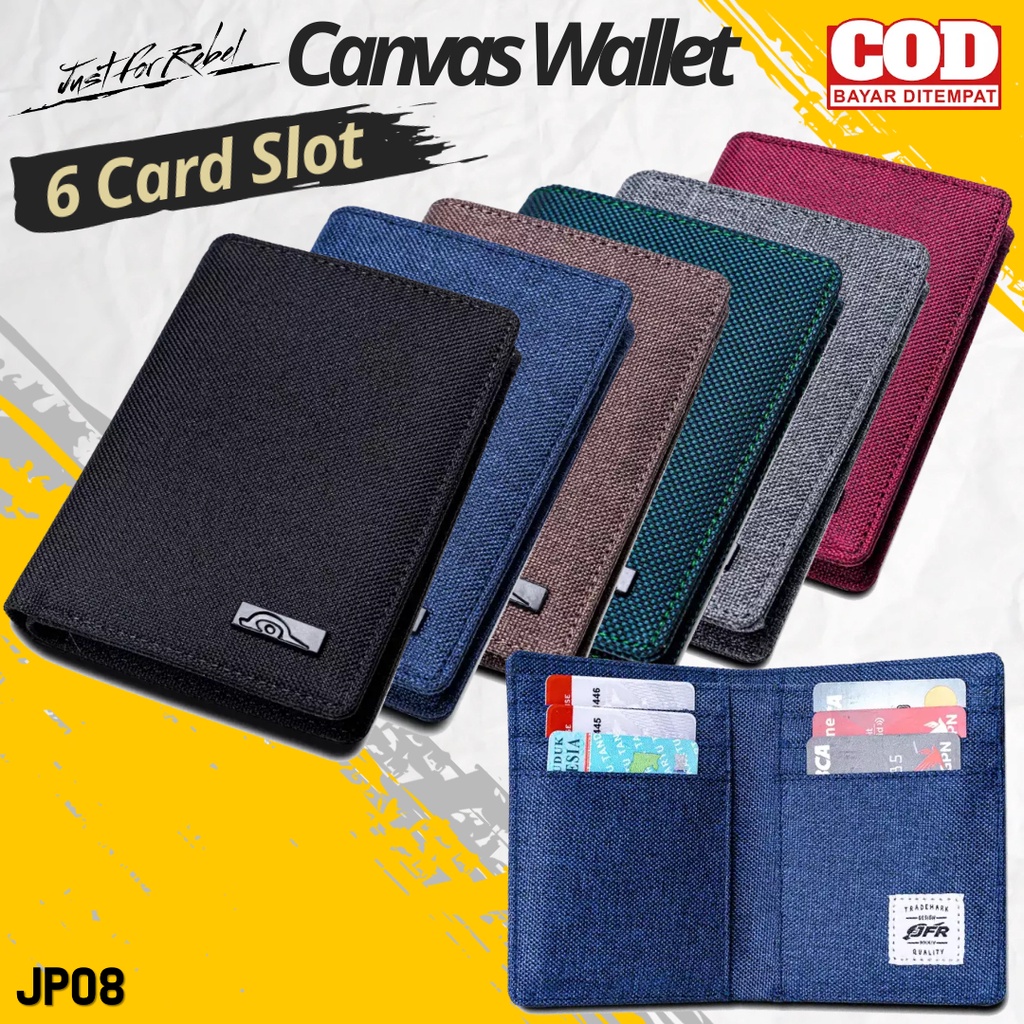 Dompet Kanvas Berdiri Fashion Pria Cowok Bapak Anak Laki Laki Remaja Dewasa SImpel Keren Distro Orig