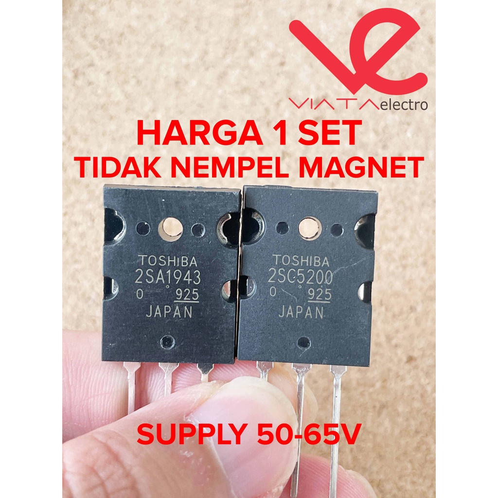 TRANSISTOR A1943 C5200 LOT 725 MURAH 150W (1SET) TOSHIBA 2SA1943 2SC5200 A 1943 C 5200