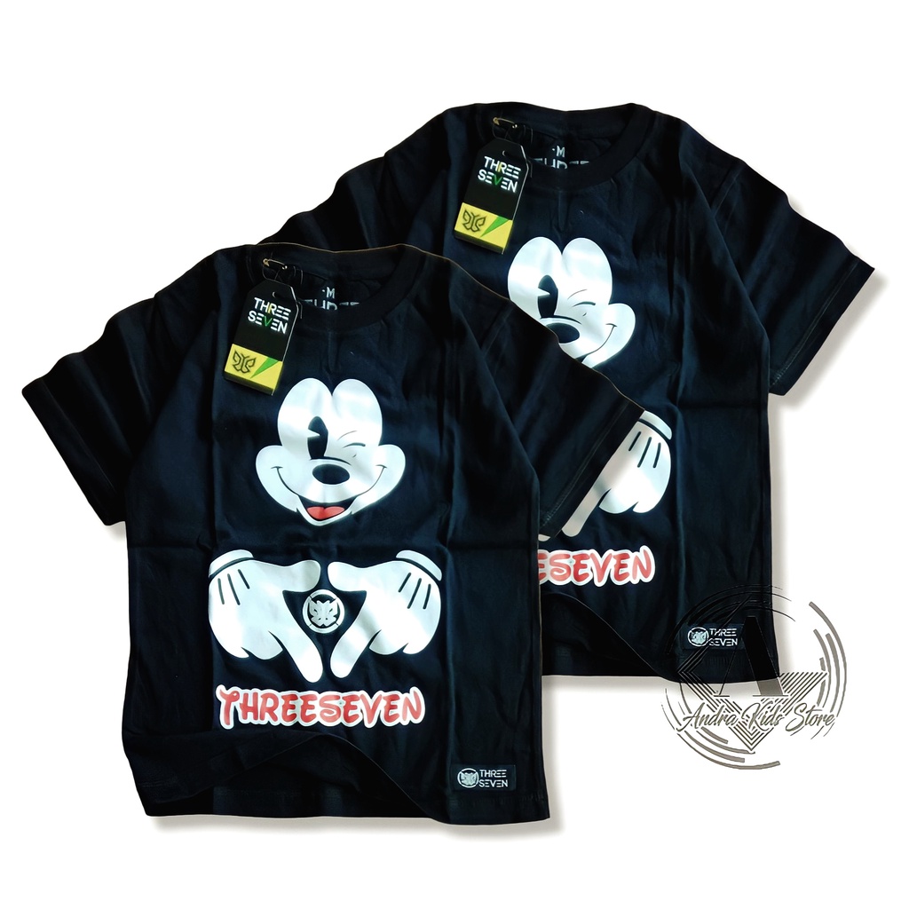 Kaos distro anak baju anak karakter mickey hitam