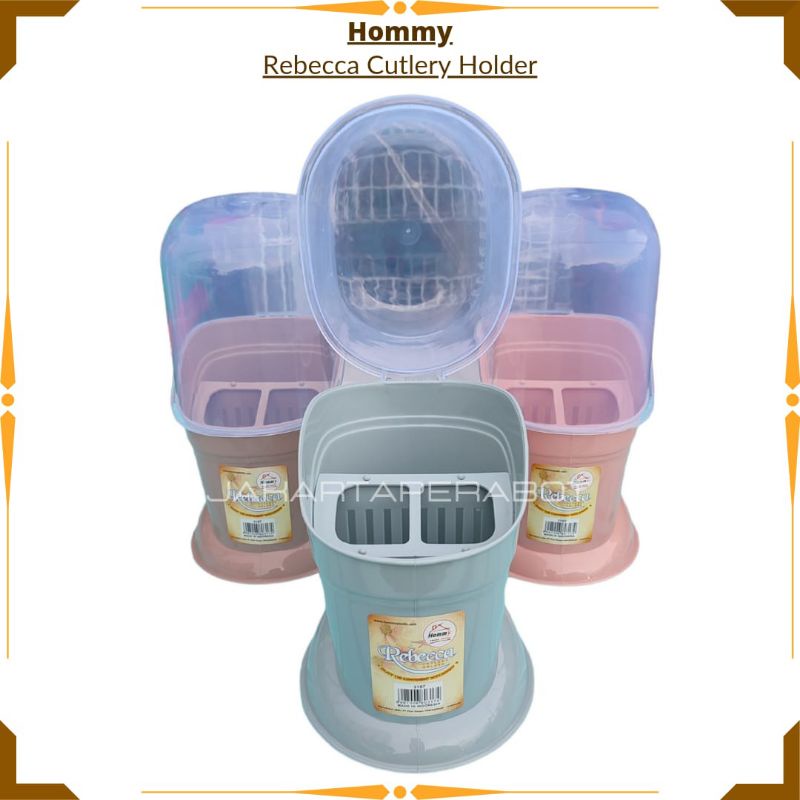 HOMMY-Tempat Sendok Garpu Tutup / Tempat Wadah Sendok Garpu Rebecca Cutlery Holder